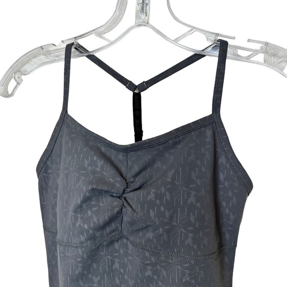 Pure Barre by SPLITS59 Grey Print Built in Bra Razorback Tank Top Size XS - Picture 4 of 9